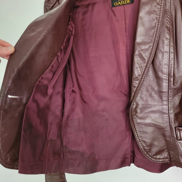 Vintage Avant Garde Leather Jacket sz 10 - Picture 7 of 11